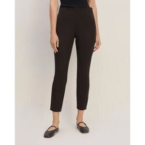 Everlane Women's 00 Black Trouser Pants Skinny Straight Leg Pleat Work Business